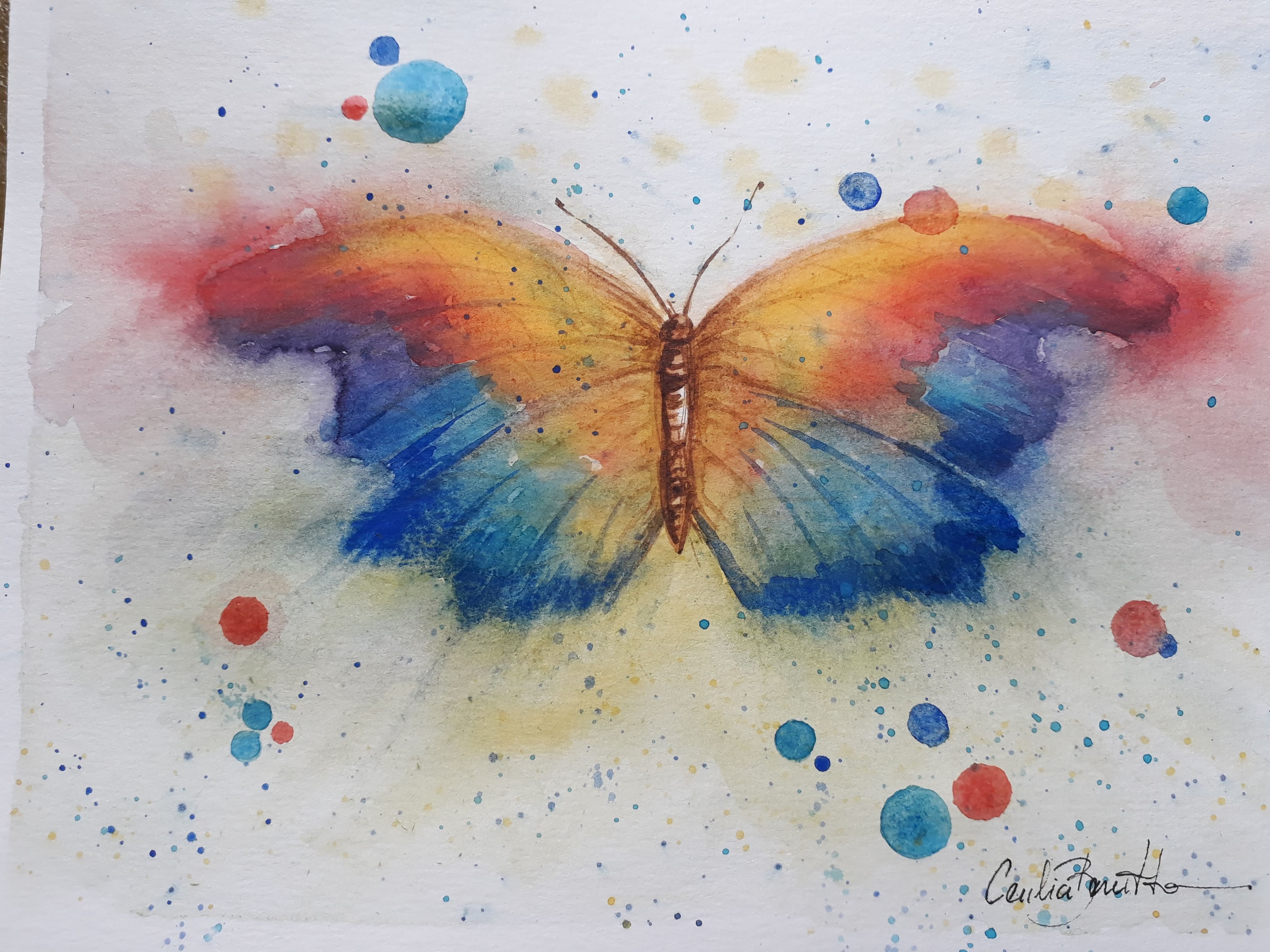 Borboleta, aquarela sobre papel, Cecilia Benetton